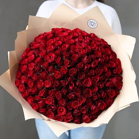 Букет из 151 красной розы 40 см (Кения)