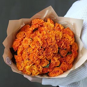 Букет из 51 оранжевой розы 40 см (Россия)
