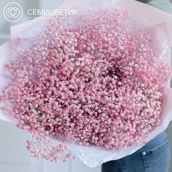 Букет из 15 розовых гипсофил