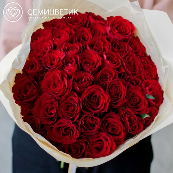 Букет из 41 красной розы 40 см (Кения)